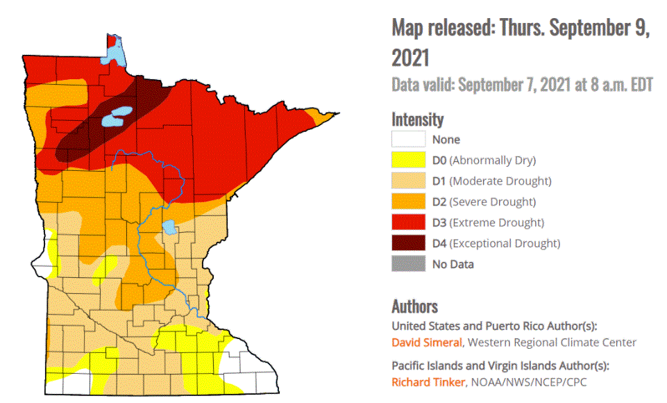 U.S. Drought Monitor September 9, 2021