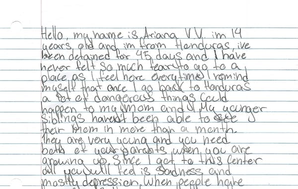 handwritten letter from a kid