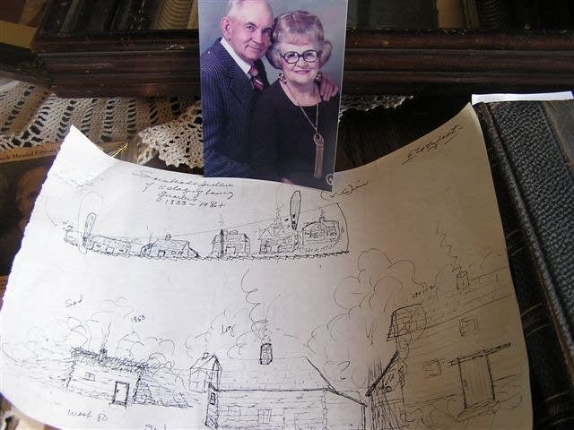 Ole Melankton and Mae Olson and a drawing
