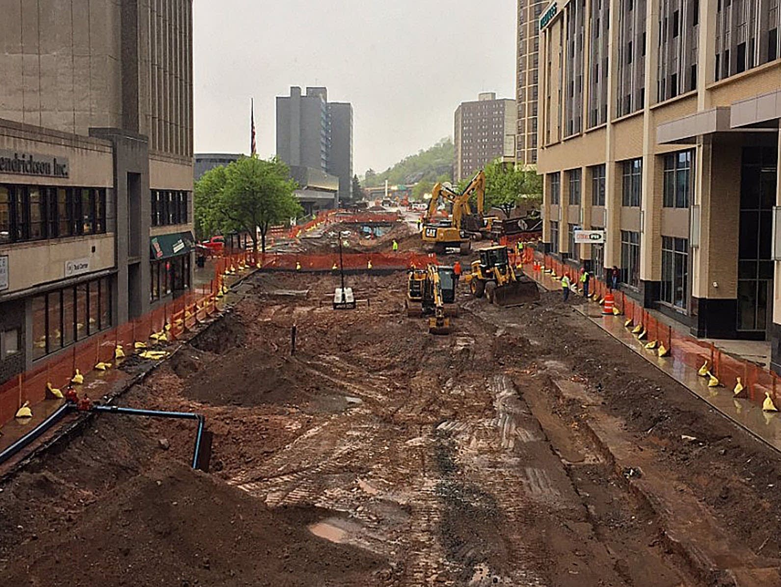 Superior Street construction in Duluth