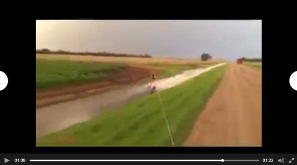 Flooding is good news for ditch skiers