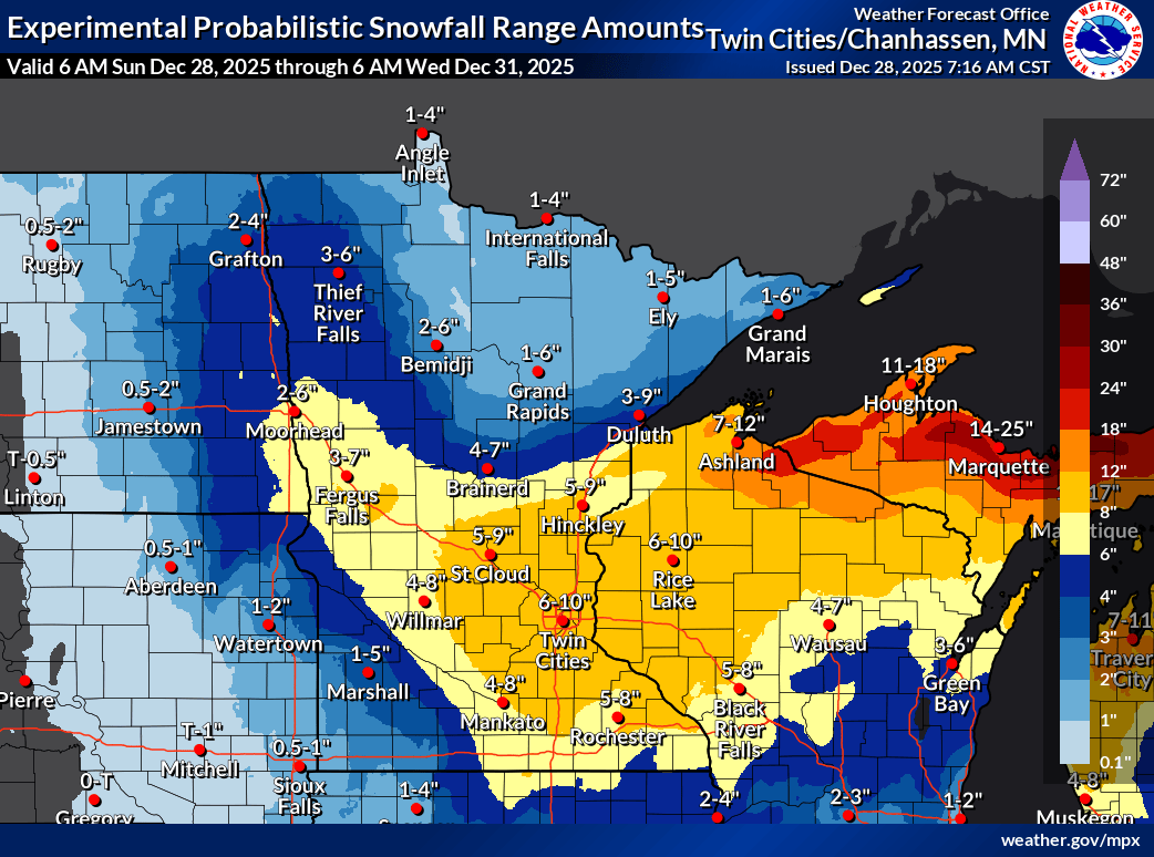 Statewide snowfall potential