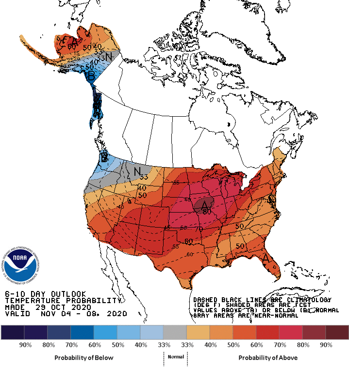 String of 50s and 60s likely next week