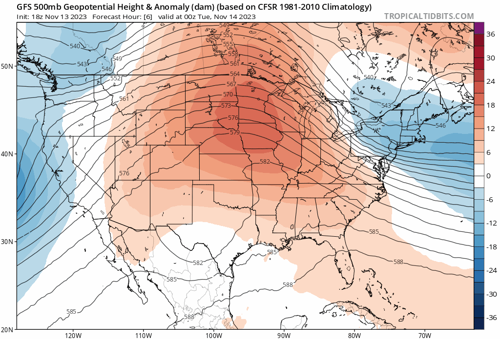 Upper air forecast map for