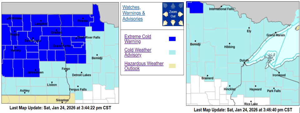 Extreme cold holds through weekend, brief warmup Sunday