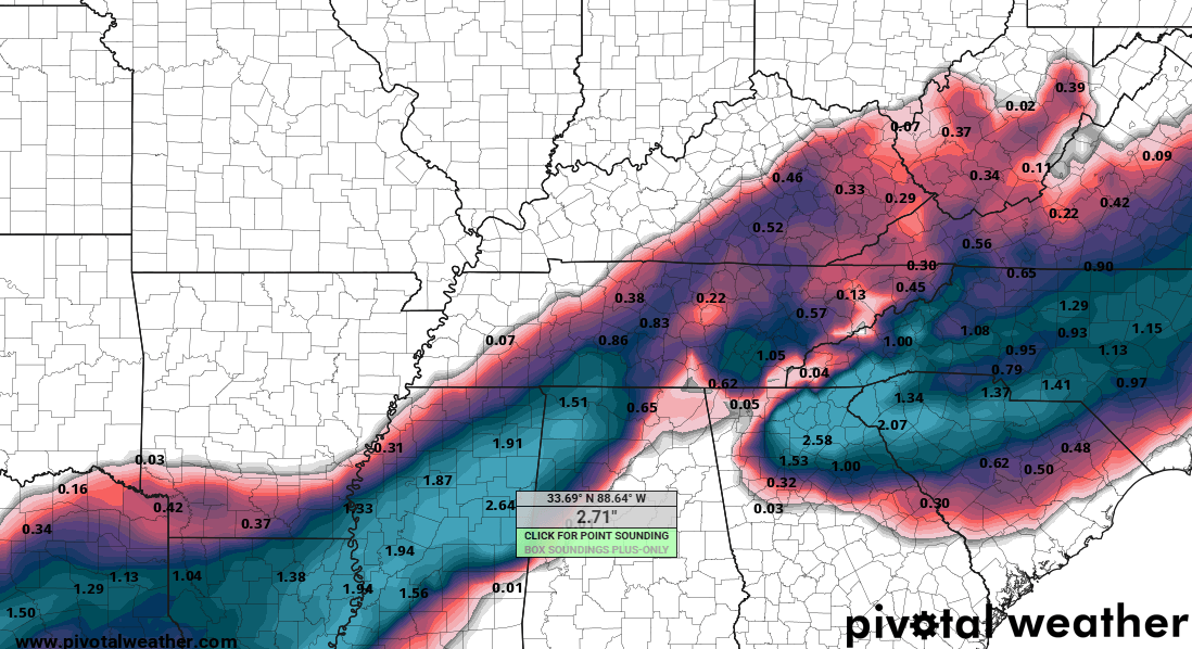 Potential ice accumulations