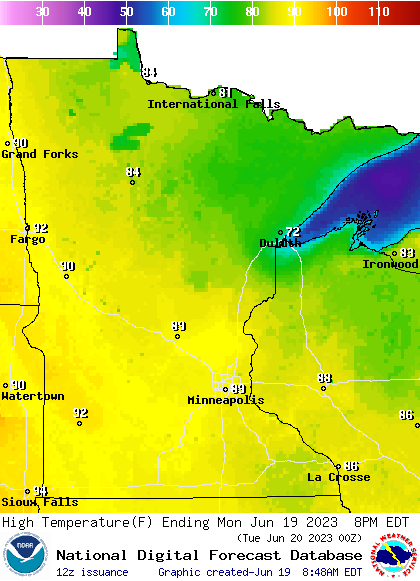 Highs near 90 much of the week; rain potential late in the week