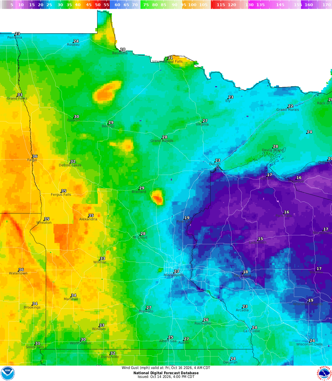 map of Minnesota with different colors overlaid