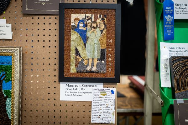 crop art depicting a woman in a bathrobe