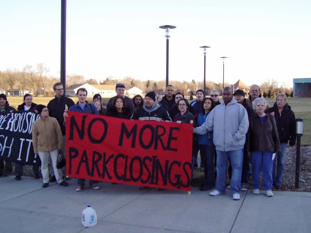 Protest over mobile home park closing