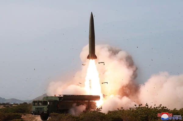 A test of weapon systems in North Korea.