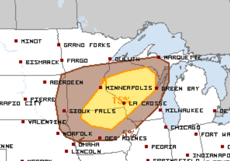 Damaging wind risk