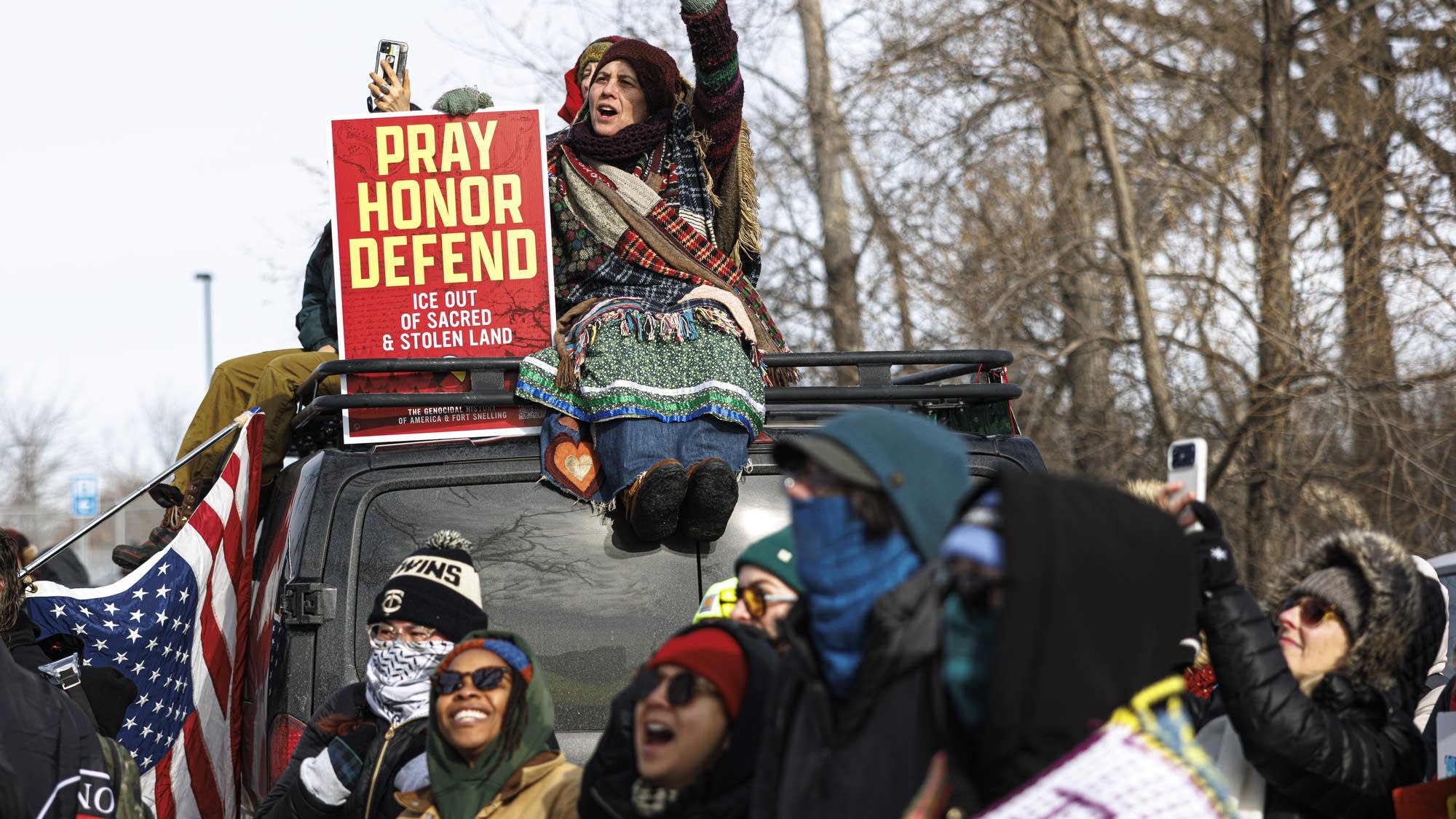 Indigenous-led demonstration serves ICE symbolic 'eviction notice"