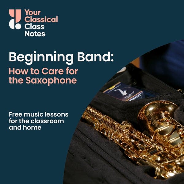 Class Notes thumbnail for a Beginning Band lesson. Includes saxophone player Chris Dickhaus of the Minnesota Winds.