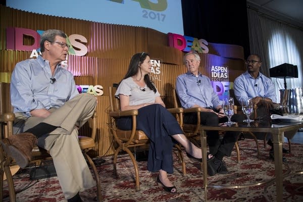 Panelists take questions at the Aspen Ideas Festival.