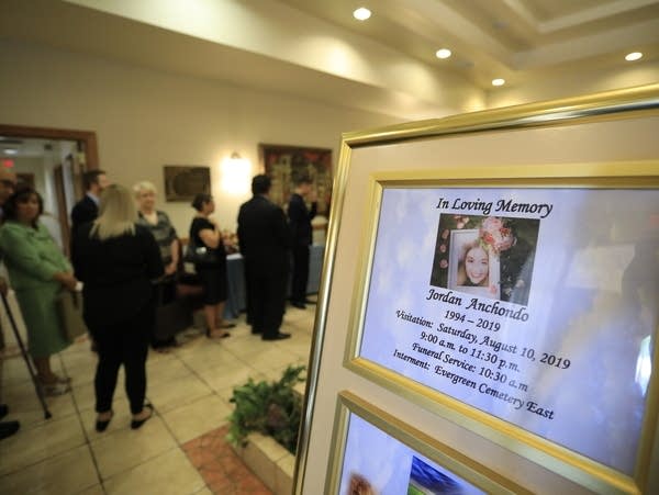 Mourners gather to attend the visitation for Jordan Anchondo