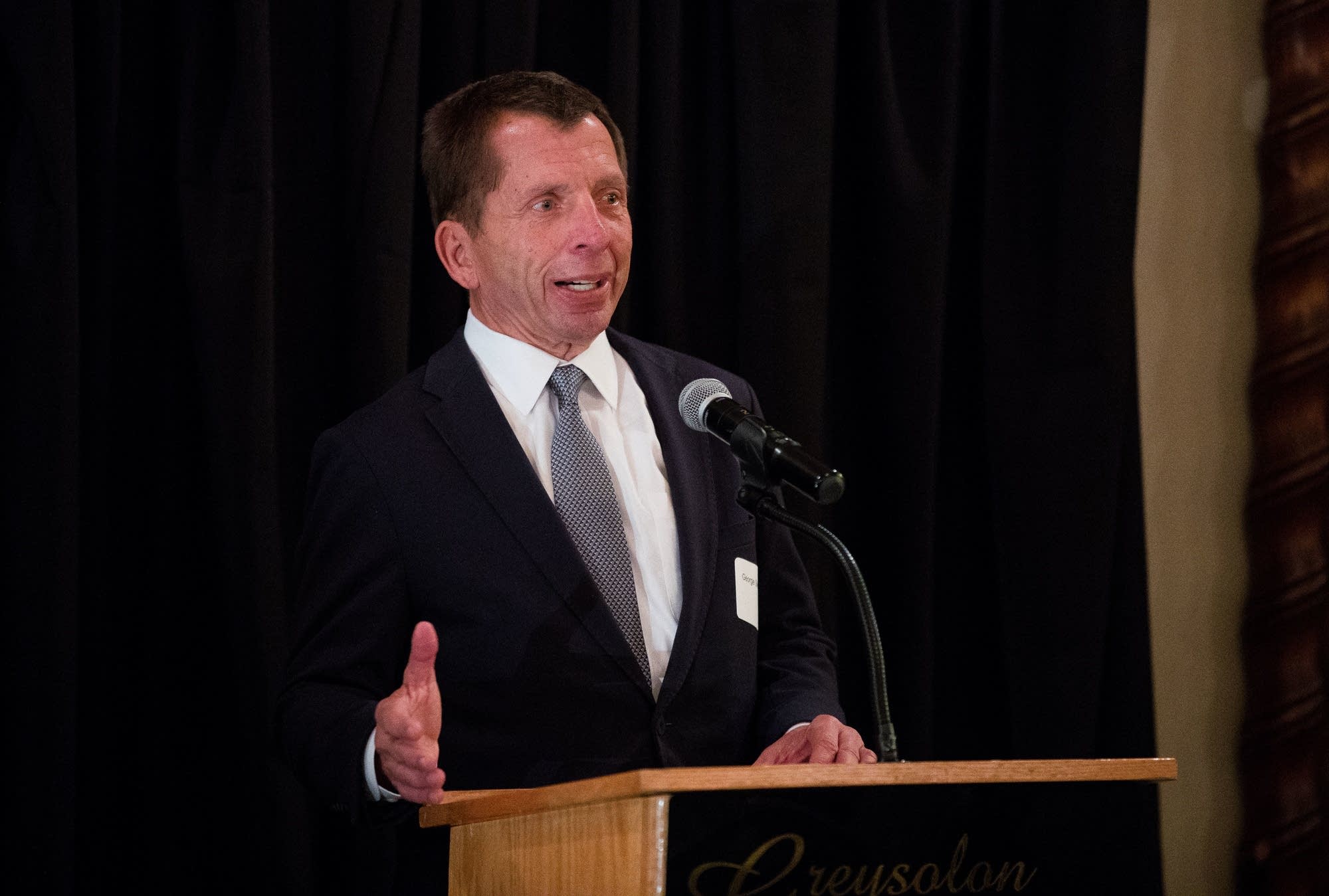 Developer George Sherman talks about the progress of construction.