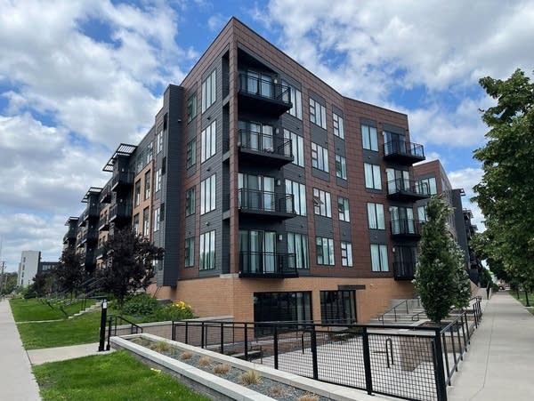 The exterior of an apartment building