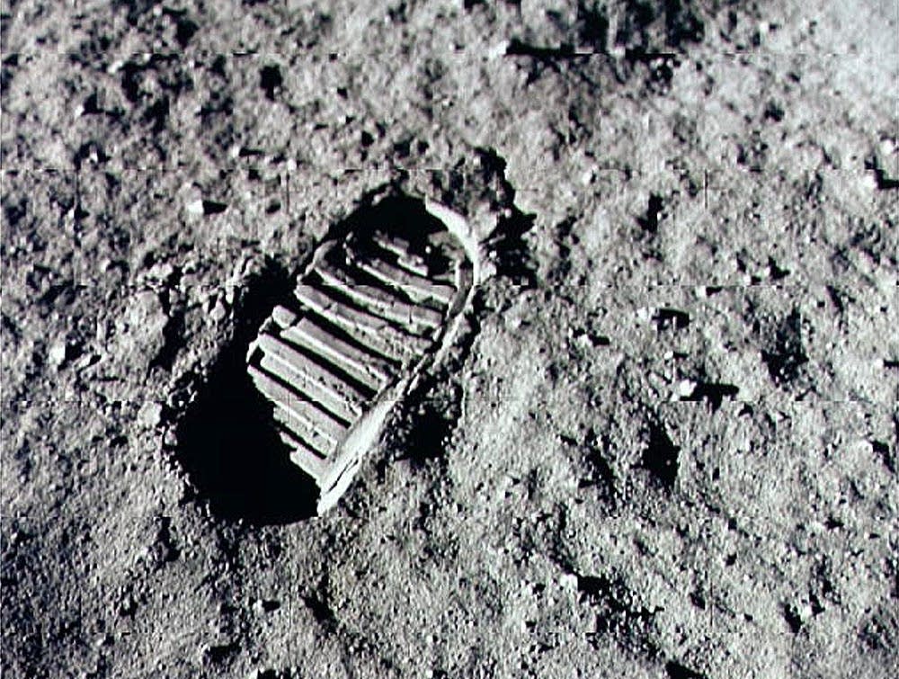 Armstrong's footprint on moon
