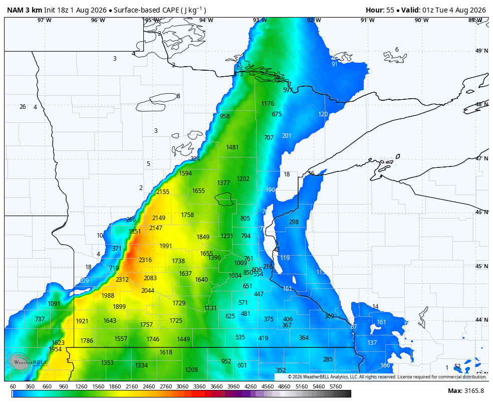 Storms for Monday night