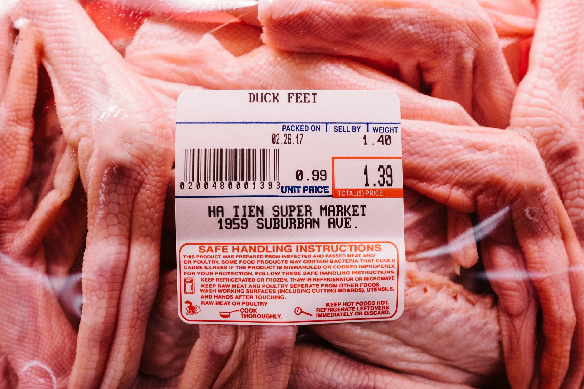Duck feet for sale in Ha Tien Market.