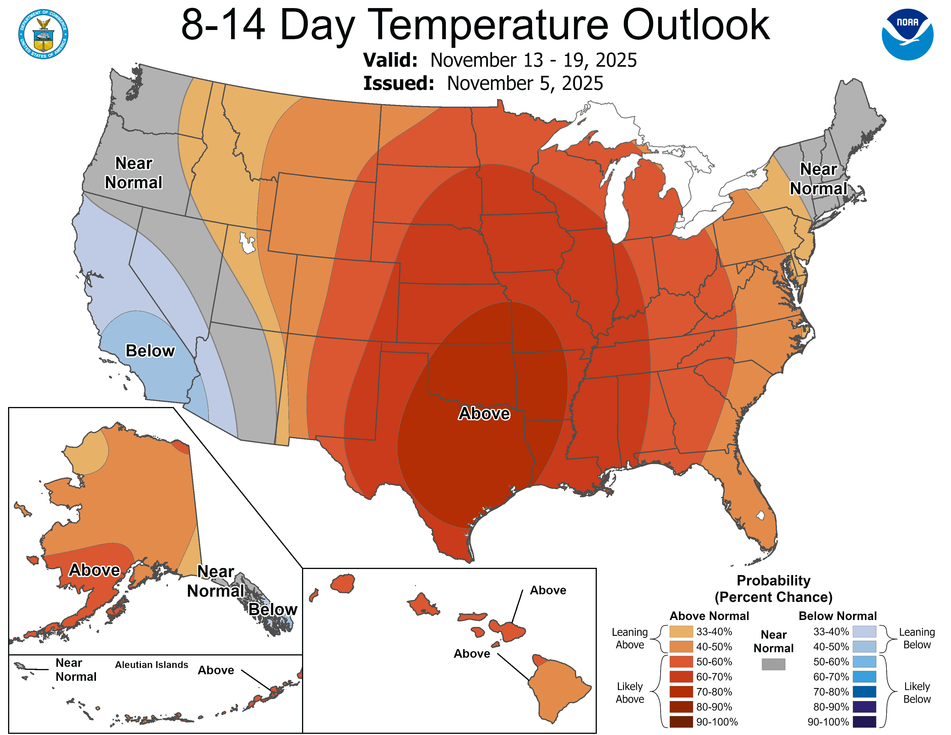 NOAA 8 to 14-day temperature outlook