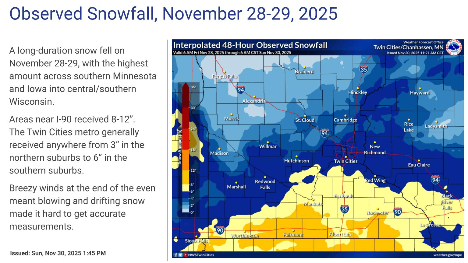 Observed snowfall