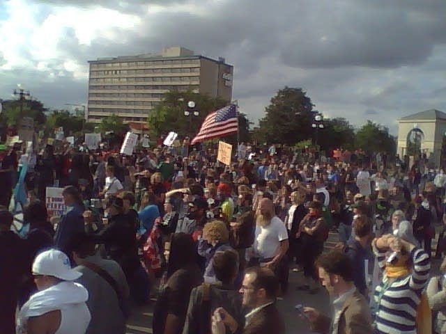 Protesters on the move