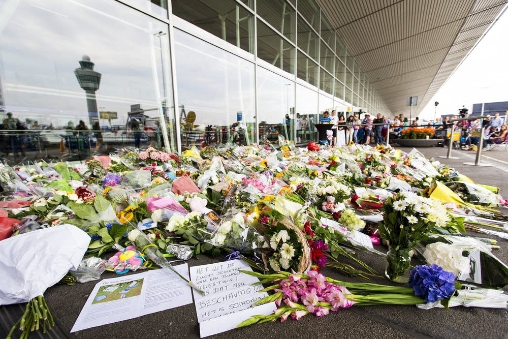 A sea of flowers at Schiphol Airport, near Amsterd