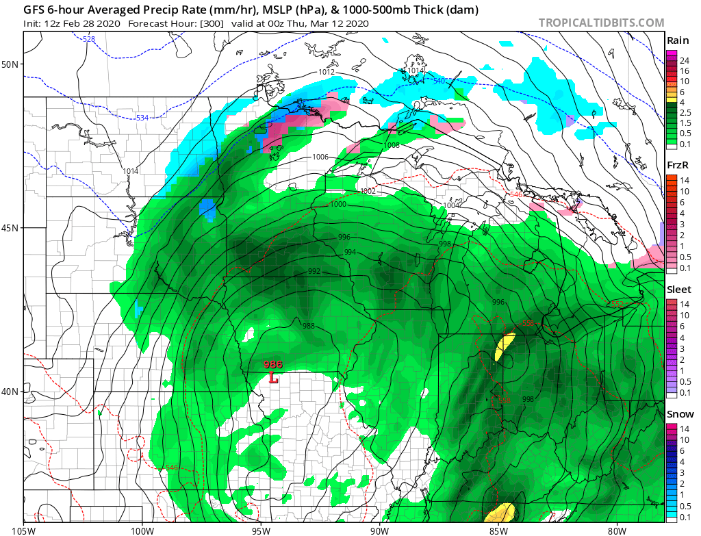 NOAA GFS model March 11