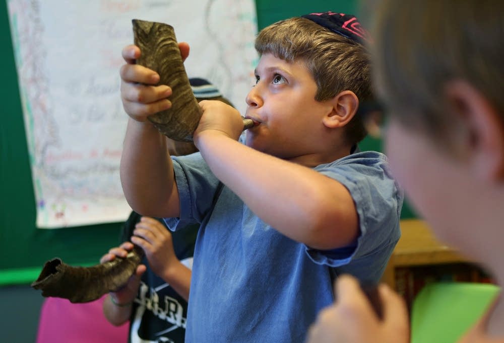 Blowing the shofar