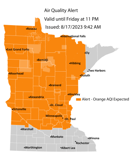 Revised air quality alert for Minnesota