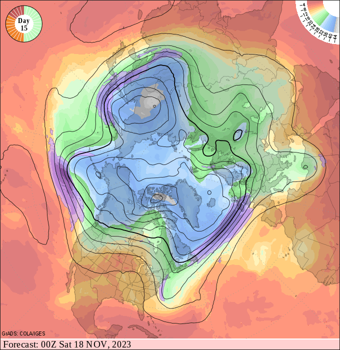 Upper air forecast map for