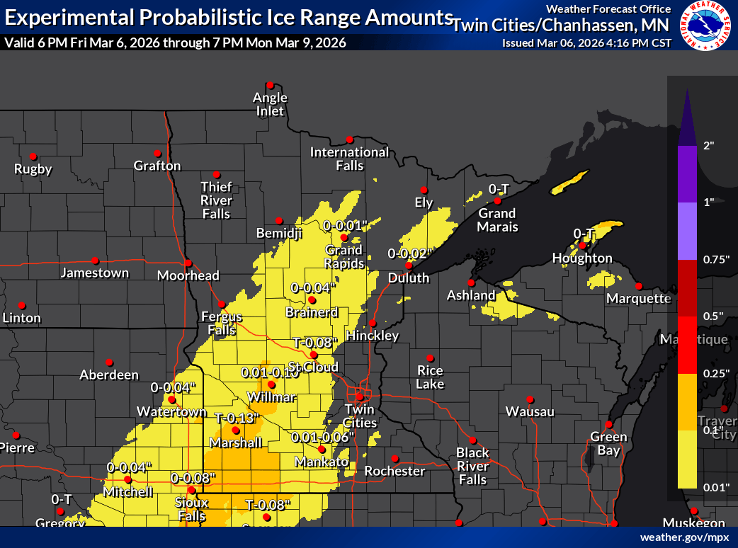 Ice accumulations