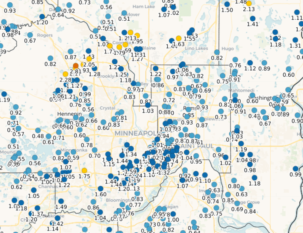 Metro area rainfall from 7-23