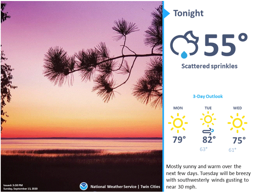Frost likely up north Sunday night; warmup continues Monday and Tuesday