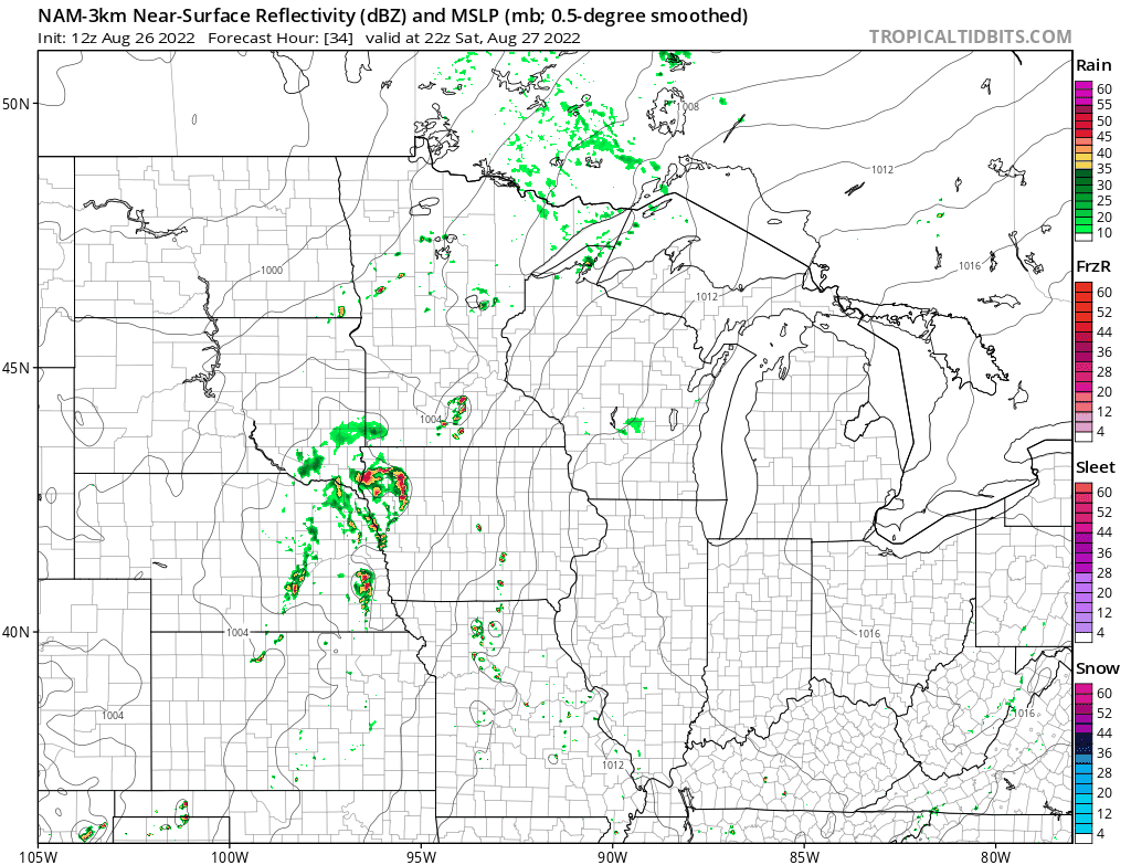 NOAA NAM 3 km model Saturday