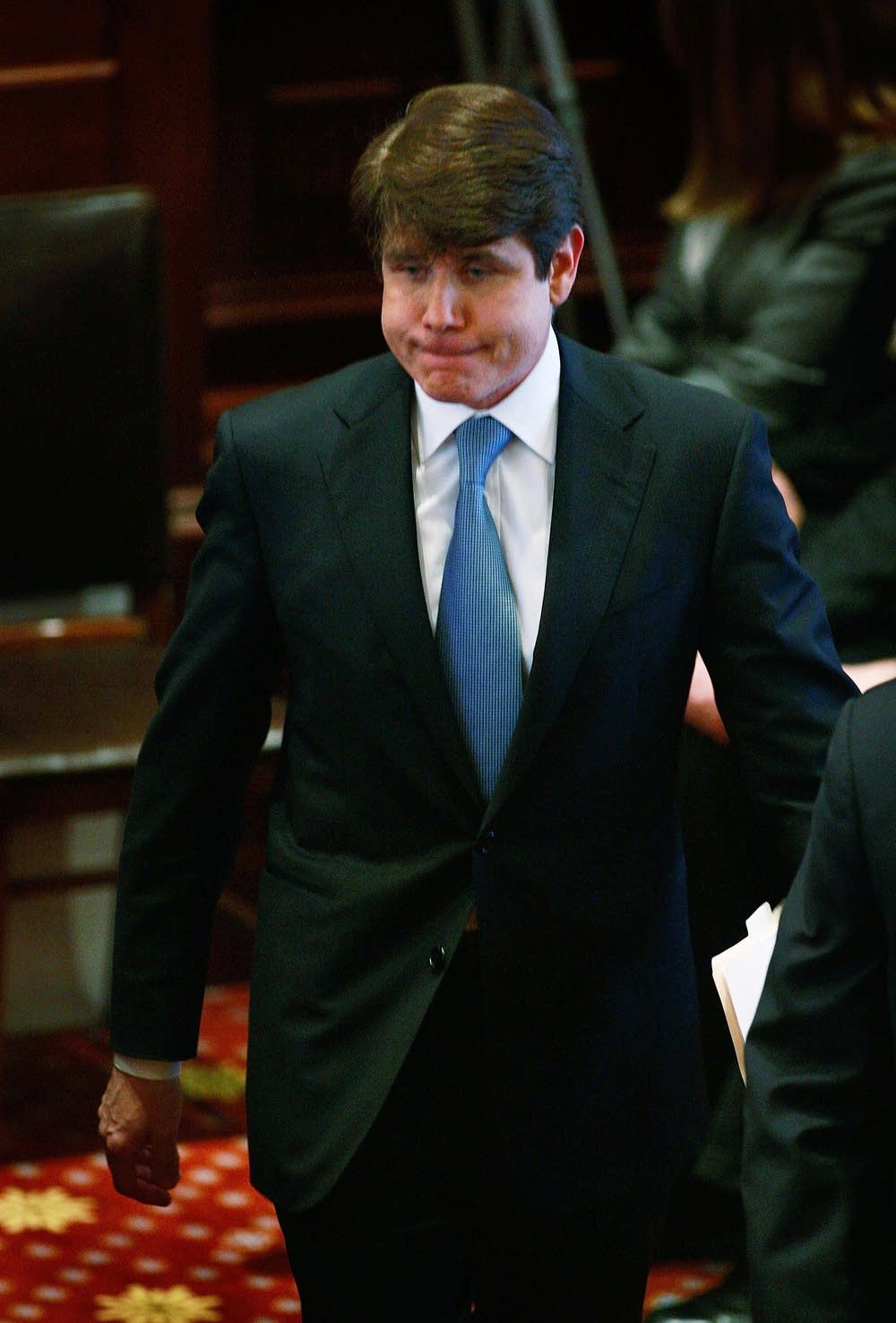 Blagojevich arrives to address the Illinois Senate