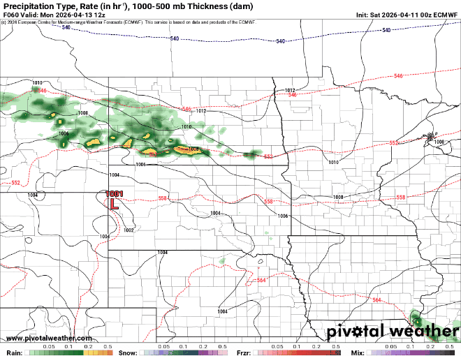Forecast precipitation Monday 7 a.m. to Tuesday 7 a.m.