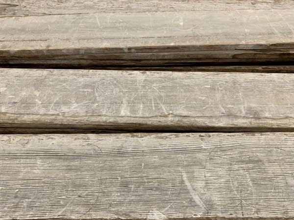 Boards reclaimed from an old pottery factory were cut from 2,000-year-old redwood trees.
