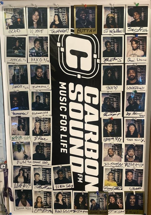 Polaroids of DJs featured on Carbon Sound.