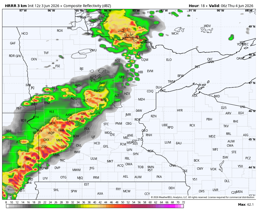 Storm timing later Wednesday evening