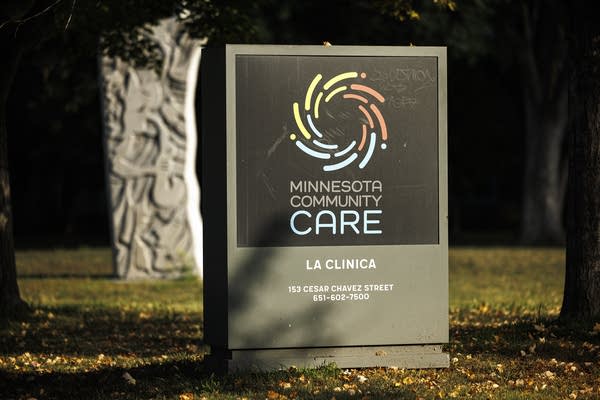 A sign marks Minnesota Community Care’s La Clinica