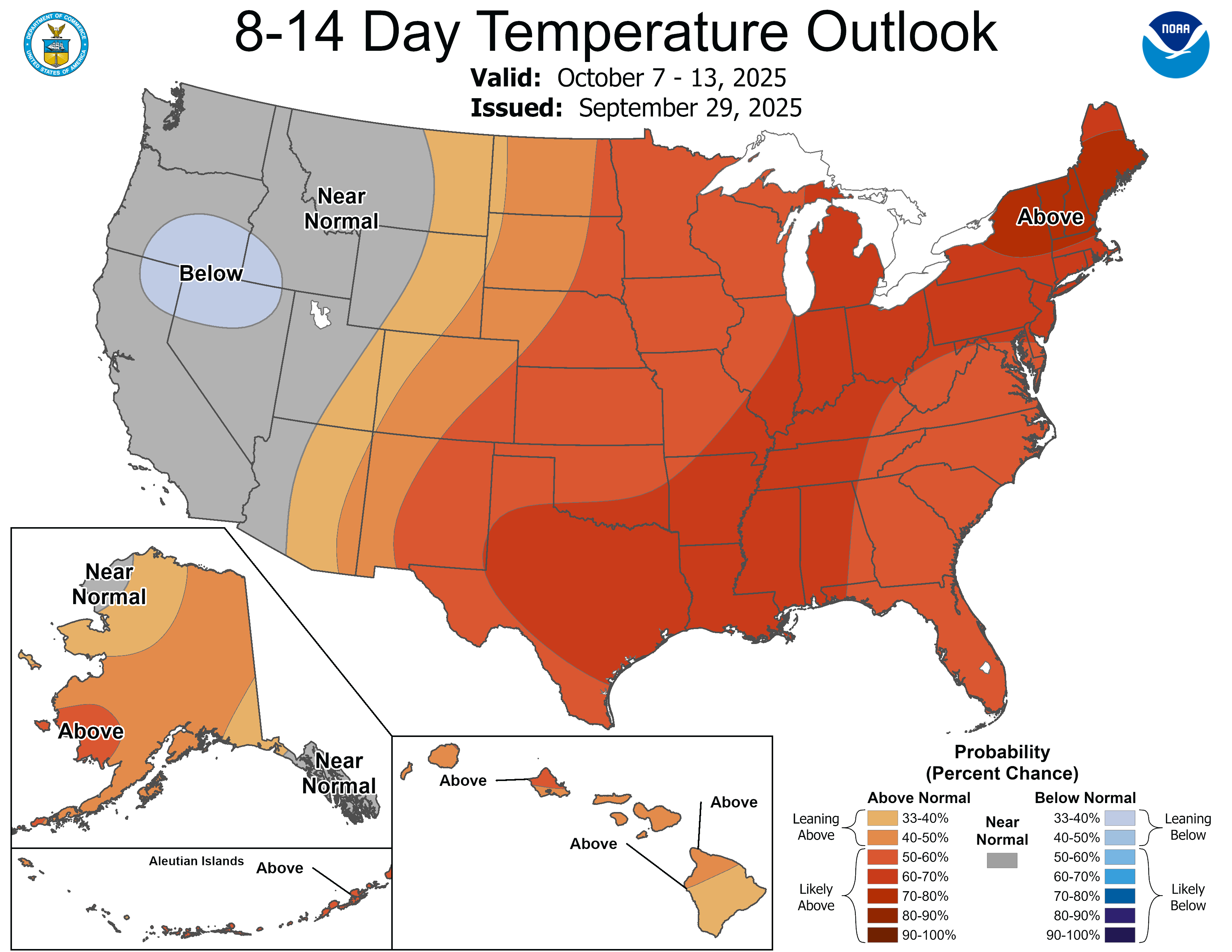 NOAA 8 to 14-day temperature outlook