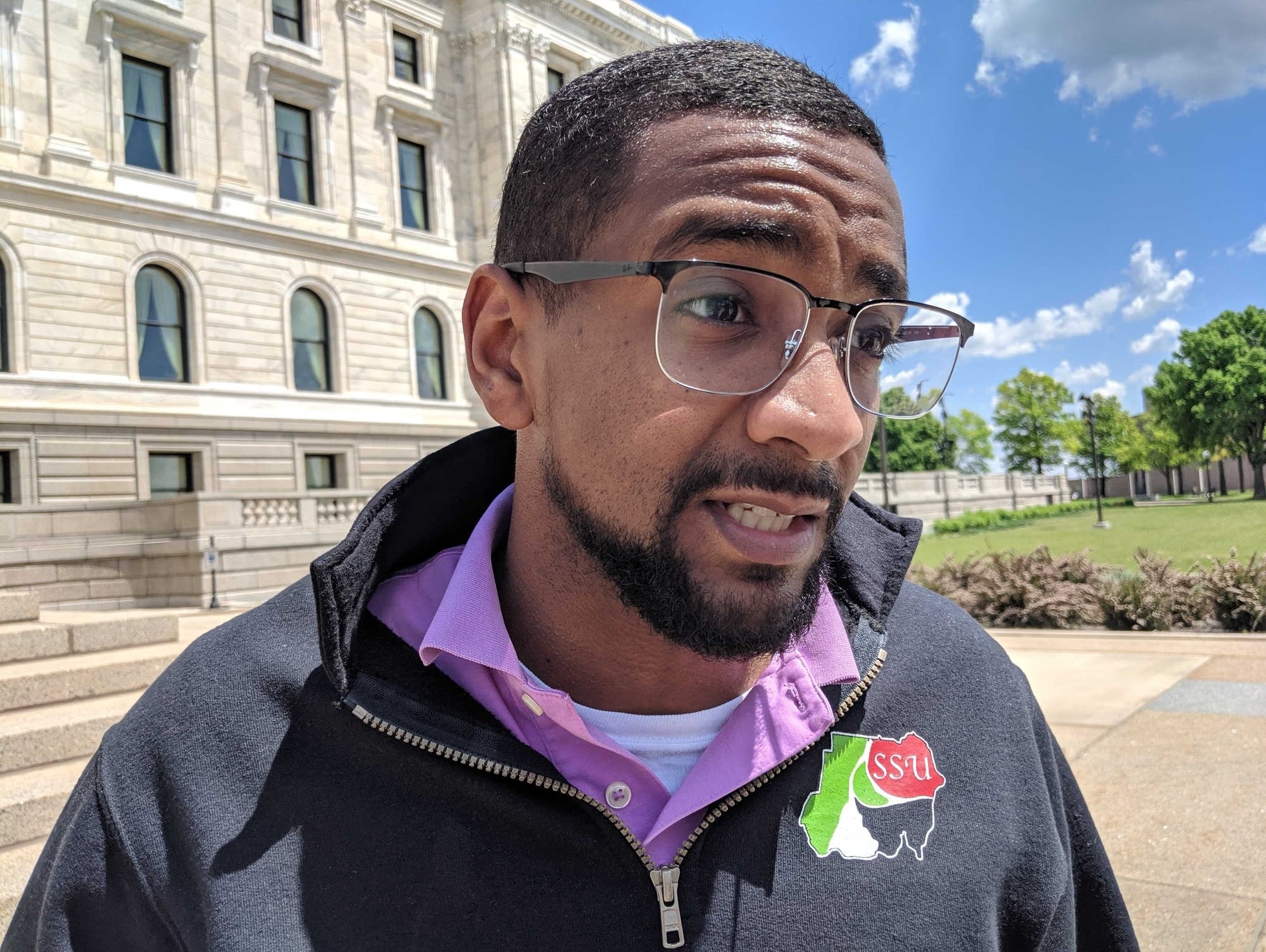 Hassan Daoud, a native of Sudan, who rallied at the Capitol.