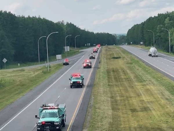 A procession on a highway