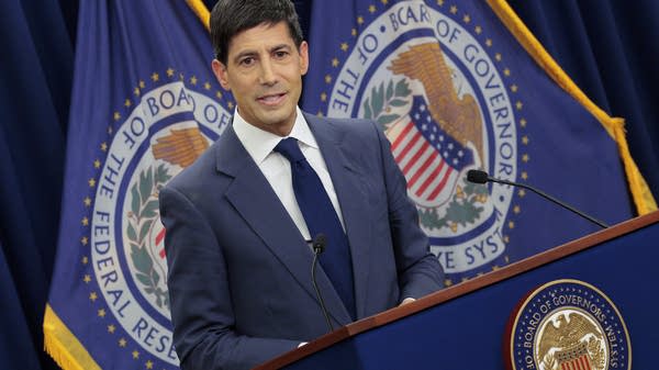 Federal Reserve Chair Kevin Warsh speaks to reporters during his first news conference since taking the helm at the central bank on June 17, 2026 in Washington, DC.