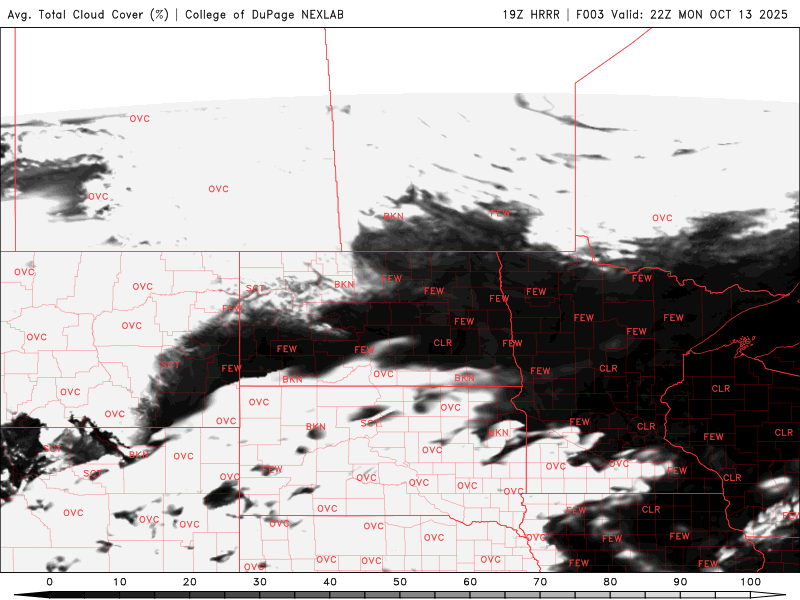 Increasing cloud cover Monday night; rain showers possible southwest