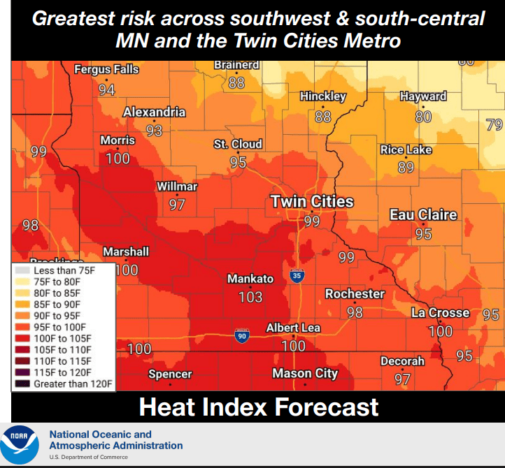 Heat index forecast