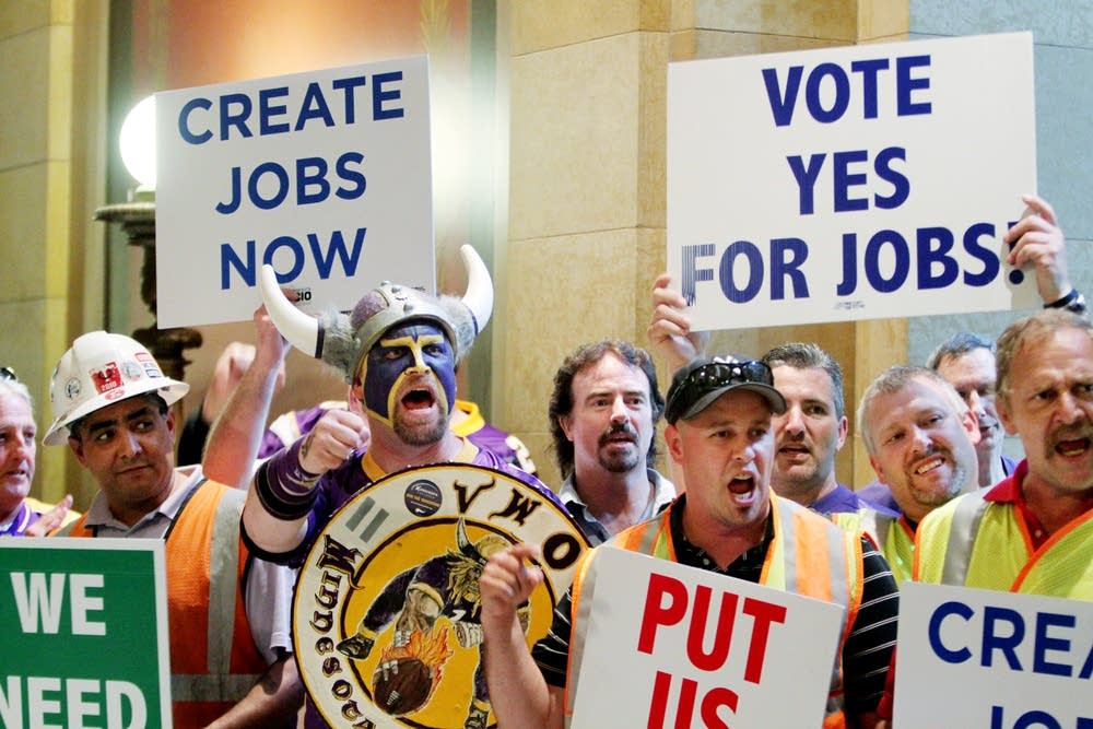 Fans and labor supporters